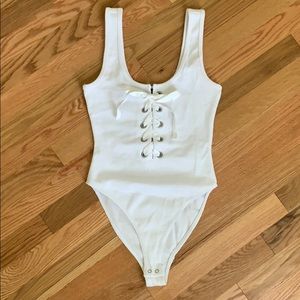 New White lace up bodysuit!